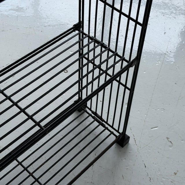 Black 1970s Multistrux Iron Shelving by Multimueble, Attributed For Sale - Image 8 of 8