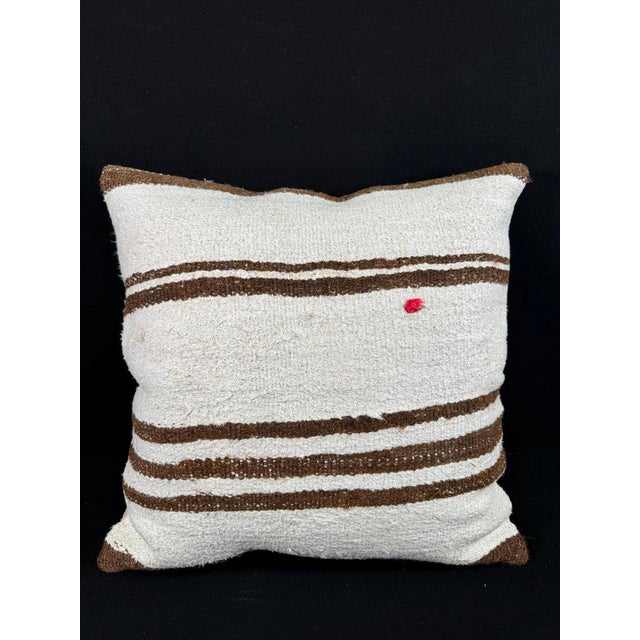 Contemporary Turkish Hemp Pillow Cushion Natural Beige Brown Pillow Cushion Cover 24x24 For Sale - Image 3 of 4