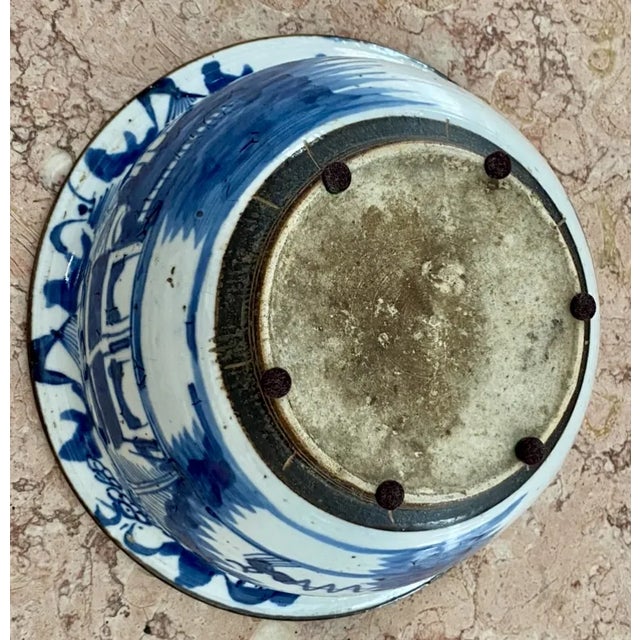 Mid 19th Century Qing Dynasty Large Blue and White Bowl For Sale - Image 11 of 12