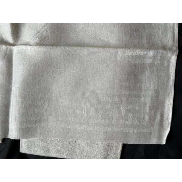 Antique French Linen Monogram Towel Set of 7 For Sale - Image 11 of 12