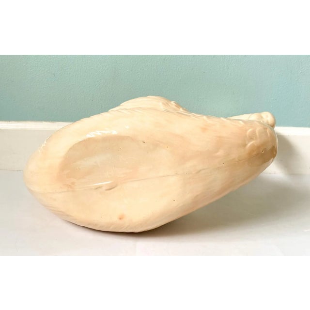 Peach Large Vintage Peach Colored Ceramic Swan Planter For Sale - Image 8 of 12