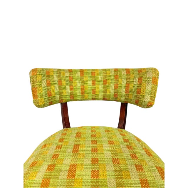 Set of Four Mid-Century Modern Walnut Dining Chairs With Curved Backrests For Sale - Image 6 of 8