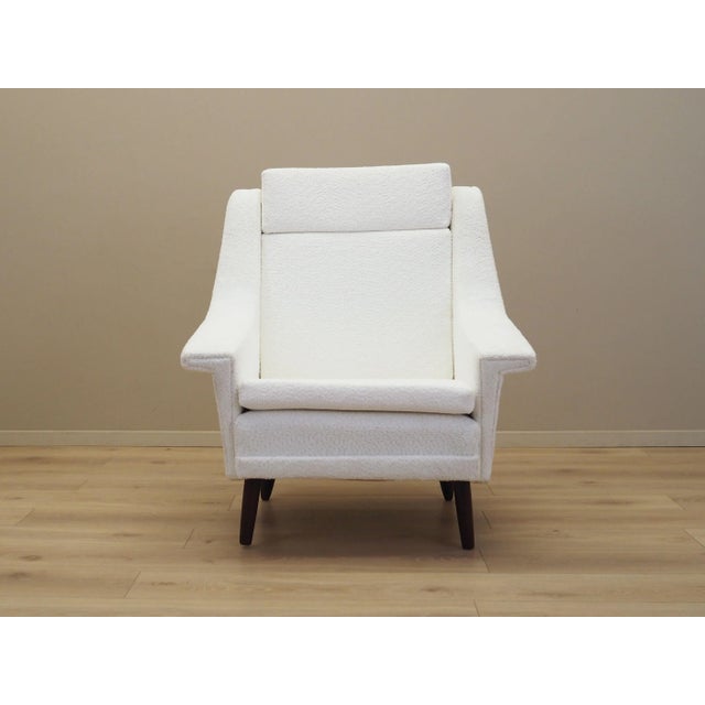 Danish White Armchair, 1970s For Sale - Image 4 of 14