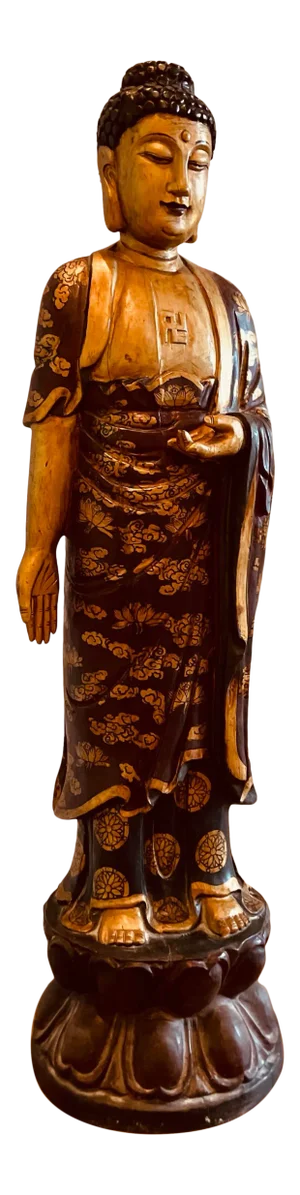 Late 19th Century Southeast Asian Wooden Buddha Statue