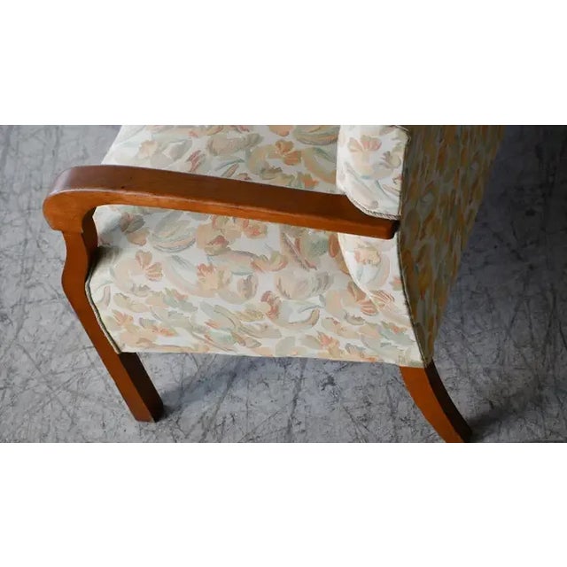 Danish Art Deco Sofa With Open Wooden Armrests, 1930's For Sale - Image 4 of 10