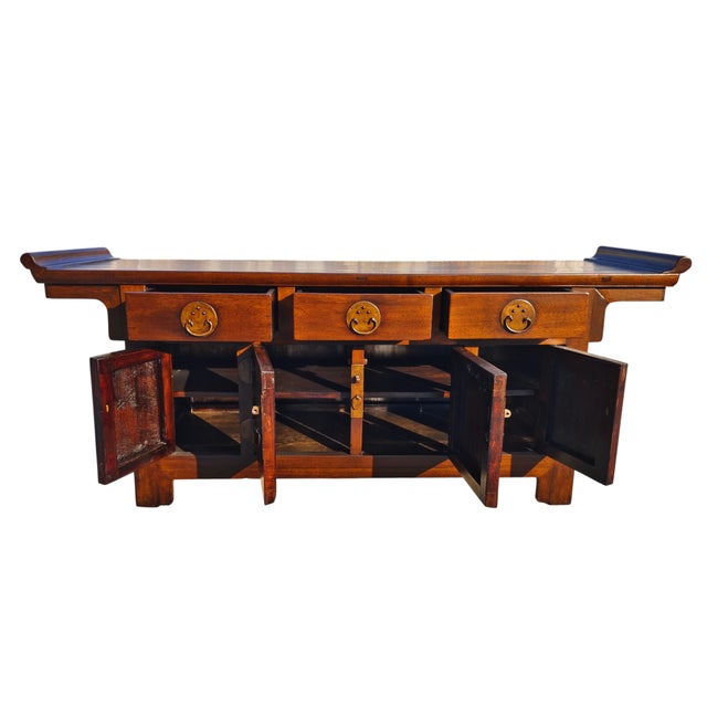 Chinese 19th Century Chinese Catalpa Everted Flange Sideboard For Sale - Image 3 of 6