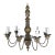 Antique Italian Giltwood and Iron Six-Light Chandelier For Sale