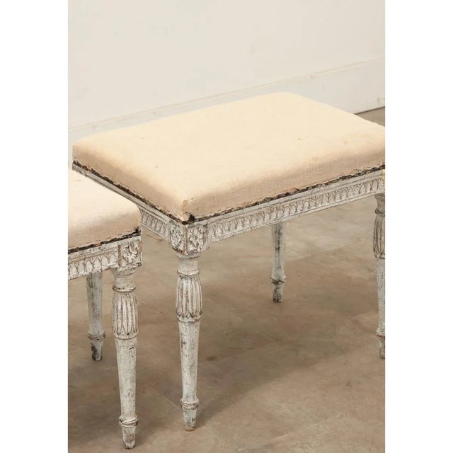Swedish 18th Century Louis XVI Style Benches - A Pair For Sale - Image 4 of 8
