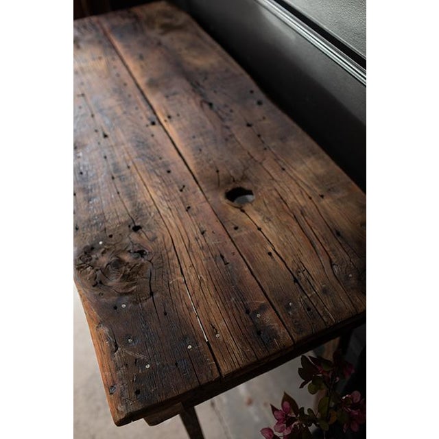 19th Century Reclaimed Wood and Copper Console Table For Sale - Image 16 of 18