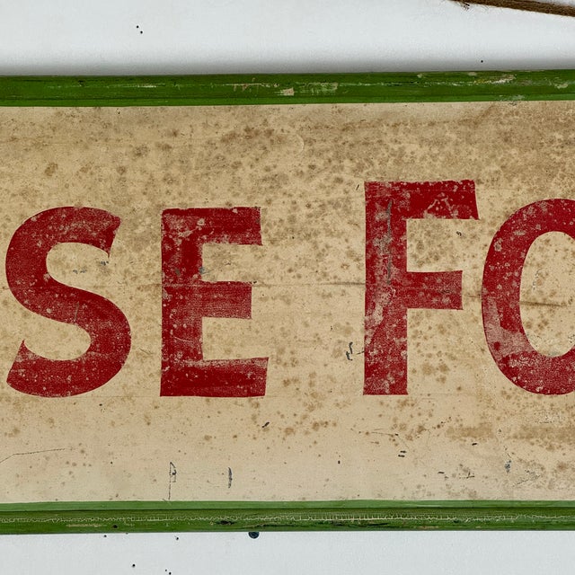 A Splendid Vintage "Chinese Food" Double Sided Trade Sign in Green-Painted Wood Frame For Sale - Image 11 of 13