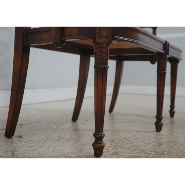 Theodore Alexander Regency Mahogany Brass Inlaid Cane Seat Bench For Sale - Image 10 of 18