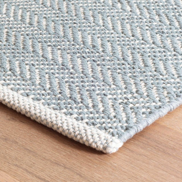 2020s Dash & Albert by Annie Selke Herringbone Swedish Blue Woven Cotton Rug, 9' 6" x 13' 6" For Sale - Image 5 of 6