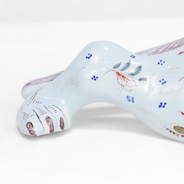 French Desvres Faience Figural Cat Wall Pocket Vase or Bouquetière by Geo Martel For Sale - Image 16 of 16