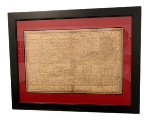 1876 Original Antique Map of Kansas City & Indian Territory