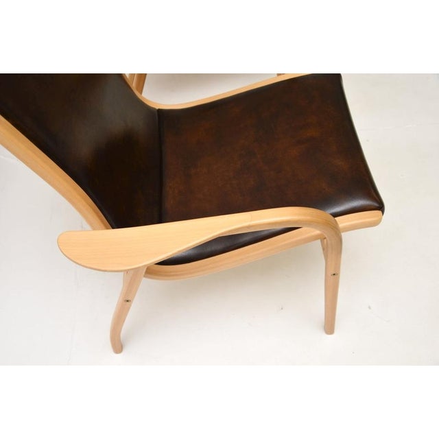 Vintage Swedish Leather Lamino Armchairs by Yngve Ekström for Swedese, 1970s, Set of 2 For Sale - Image 9 of 12