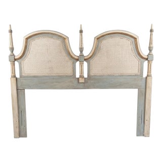 Mid-Century Queen Headboard Newly Painted Swedish Gustavian Style by Dixie For Sale