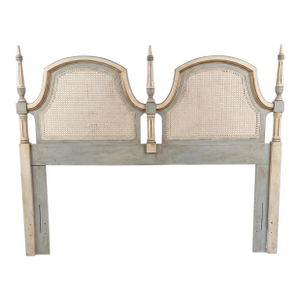 Mid-Century Queen Headboard Newly Painted Swedish Gustavian Style by Dixie