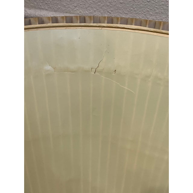 Pair Mid Century Modern Vintage Pleated Jute Lampshades For Sale - Image 15 of 18