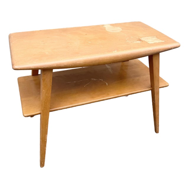 Heywood-Wakefield Two-Tier Mid-Century Modern Side Table For Sale