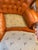 Wood Victorian Style Tufted Leather Sofa With Carved Wood Frame, Vintage For Sale - Image 7 of 7