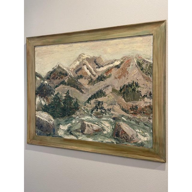 G Waggoner Impressionist Landscape Forest Winter Scene Mountain View Signed Oil on Panel For Sale In Los Angeles - Image 6 of 7