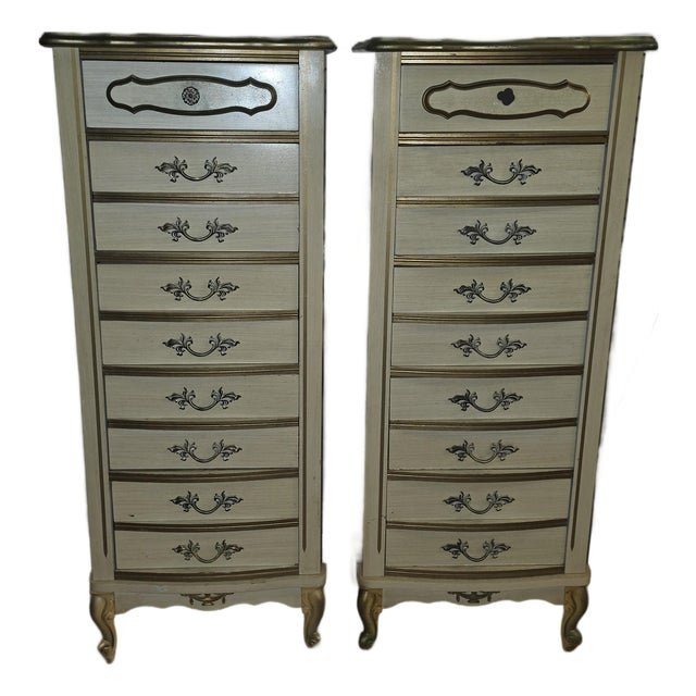 Vintage French Provincial Lingerie Chests - A Matching Pair For Sale