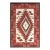 1930s Ivory Red Medallion Antique American Navajo Rug Ganado 5' X 7'5" Flatweave Wool Carpet For Sale