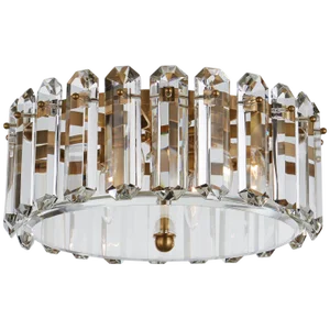 AERIN for Visual Comfort Signature Bonnington Medium Flush Mount in Hand-Rubbed Antique Brass