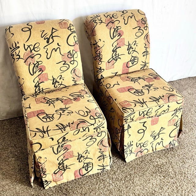 Vintage Postmodern Chinoiserie Dining Chairs With Storage - A Pair For Sale - Image 10 of 10