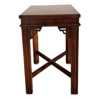 1980s Vintage Lane Altavista Chinese Chippendale Mahogany Accent Table MCM 988 For Sale