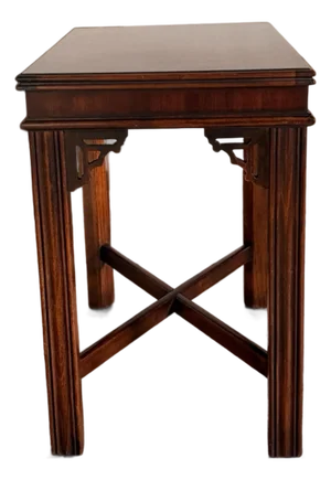 1980s Vintage Lane Altavista Chinese Chippendale Mahogany Accent Table MCM 988
