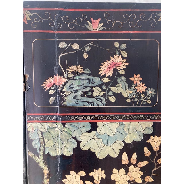 18th Century Coromandel 4 Panel Folding Screen2 Sided Chinoiserie For Sale - Image 15 of 17