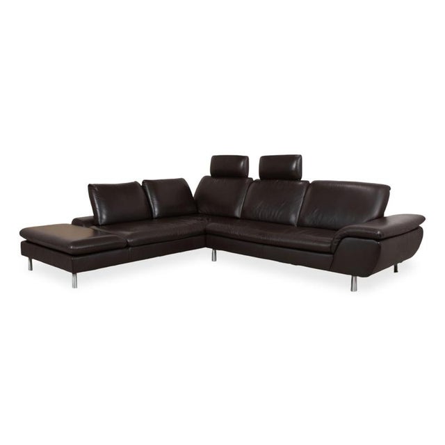 Leather Corner Sofa in Brown with Manual Function by Willi Schillig For Sale - Image 4 of 18
