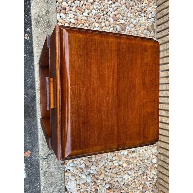 Art Decor Style Mahogany Burled Wood Open Space Bedside Table or Side Cabinet. Well made, dovetail joint construction,...