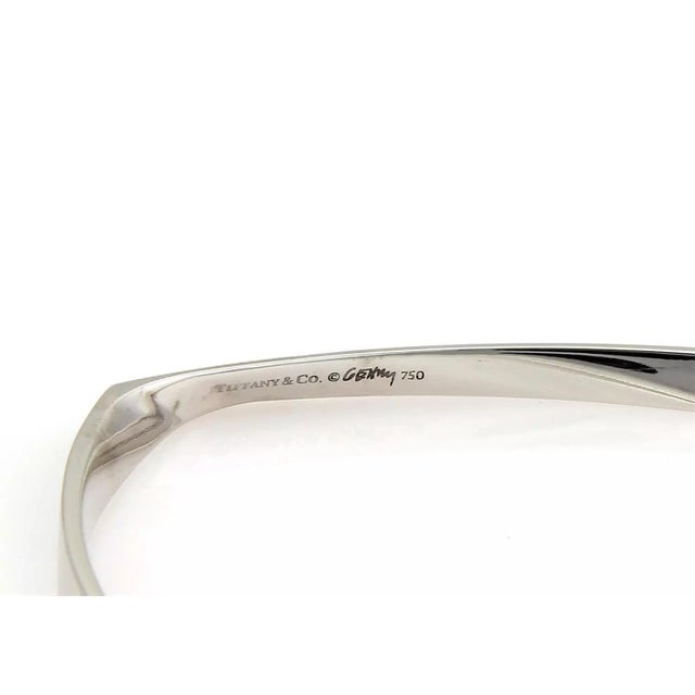 Tiffany and Co. Tiffany & Co. Gehry Torque 18k White Gold Square Bangle Bracelet For Sale - Image 4 of 4