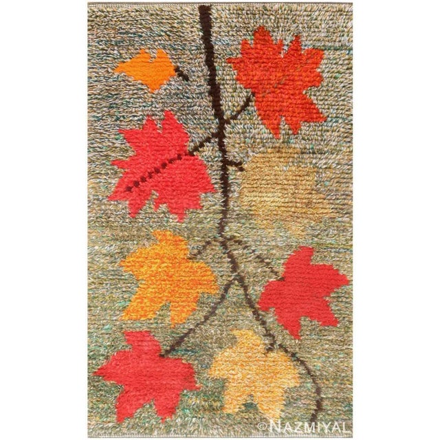 Vintage Scandinavian Rya Rug, Circa Mid 20th Century