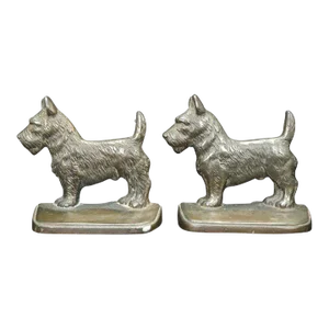 1925 Scotty Dog Hubley Iron Bookends - a Pair