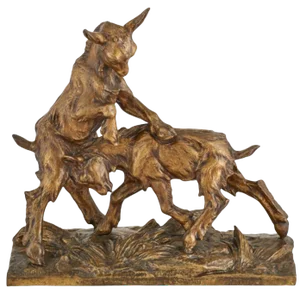 Charles Paillet "Medaille D'or" Bronze of Two Playful Goats