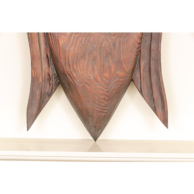 Early 20th Century Vintage Carved Wood Eagle Wall Plaque For Sale - Image 5 of 8
