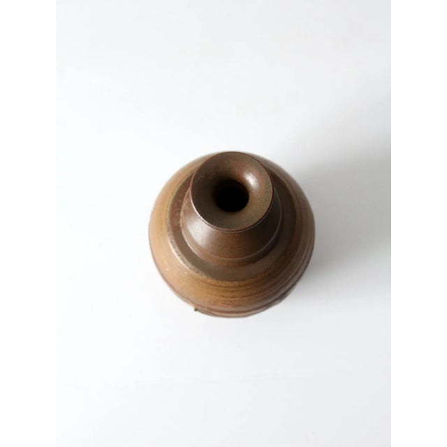 Vintage Bottleneck Studio Pottery Vase For Sale - Image 6 of 8