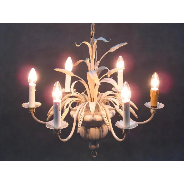 Mid-Century Modern Hollywood Regency Floral Chandelier, 1970s For Sale - Image 3 of 10