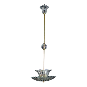 Elegant Art Decò Pendant Light Murano Glass by Barovier, 1950