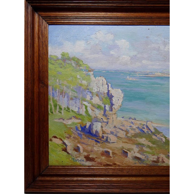 Paul Ruben, Large Seascape with Cliffs, Oil on Panel, Framed For Sale - Image 3 of 13
