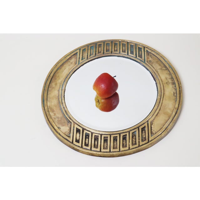 Mid-Century Modern Brass Round Wall Mirror, Italy, 1960s For Sale - Image 4 of 15
