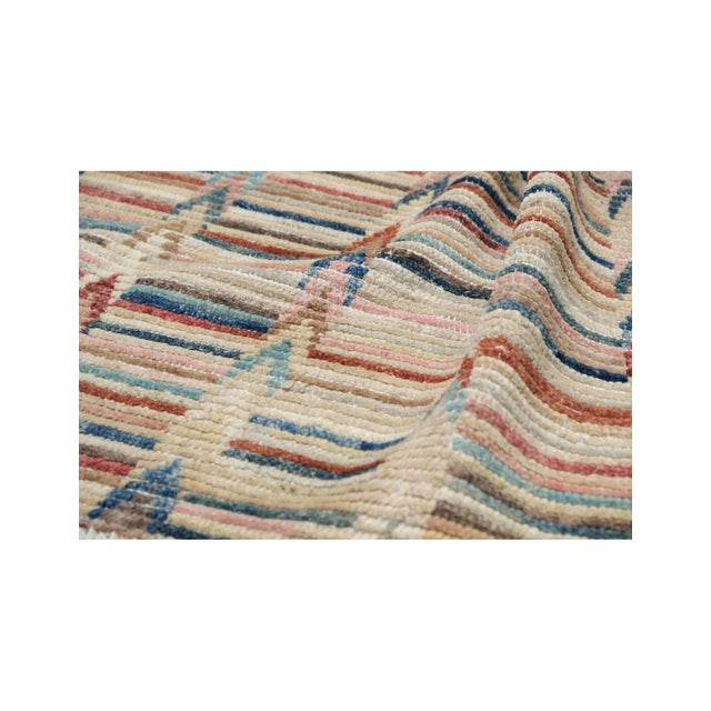 Modern Multicolor Hand Knotted Wool Rug For Sale In Los Angeles - Image 6 of 6