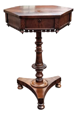 19th Century Regency Style Mahogany Hexagonal Sewing / Work Table