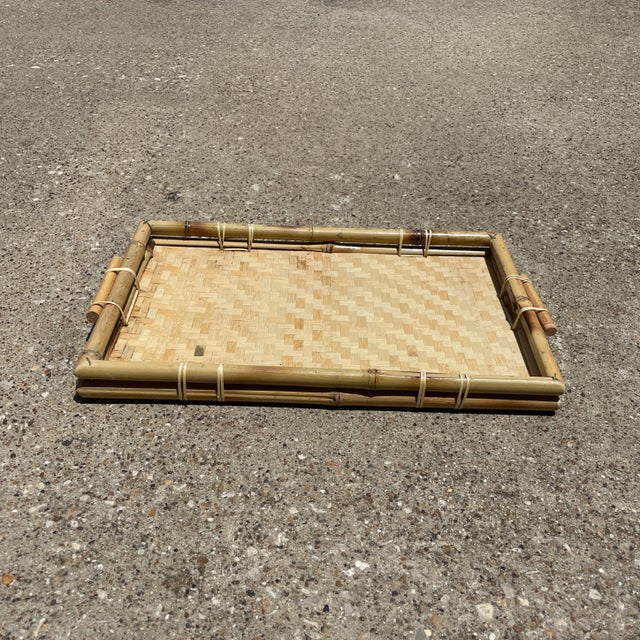 Bamboo Serving Tray with Handles.