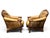 Pair of stunning cowhide and leather armchairs trimmed with a brass nailhead design from Creative Leather Furniture. Super...