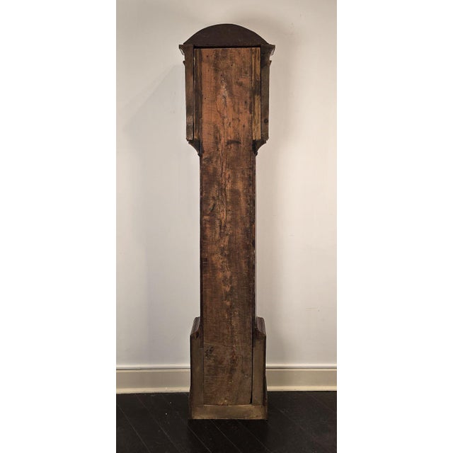 Wood Queen Anne Burl Walnut Long Case Clock by Thomas Perkins For Sale - Image 7 of 12