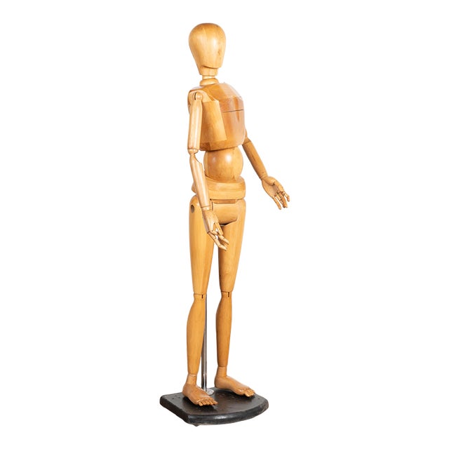Mid Century Danish Artists Life Size Articulated Model Mannequin For Sale